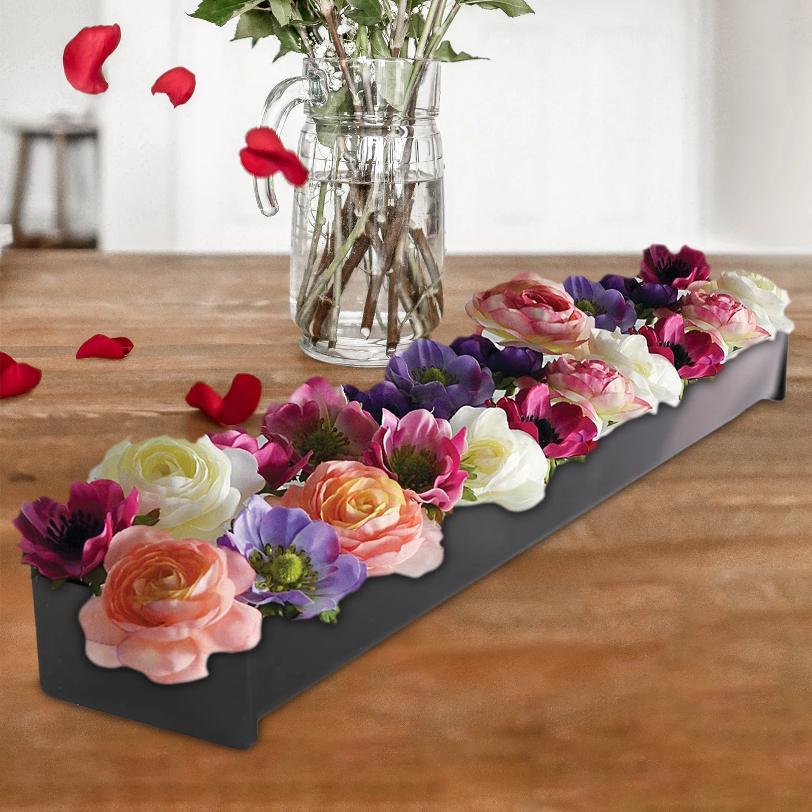 Rectangular Flower Vase Clear Long Rectangle Vase Decorative Vase