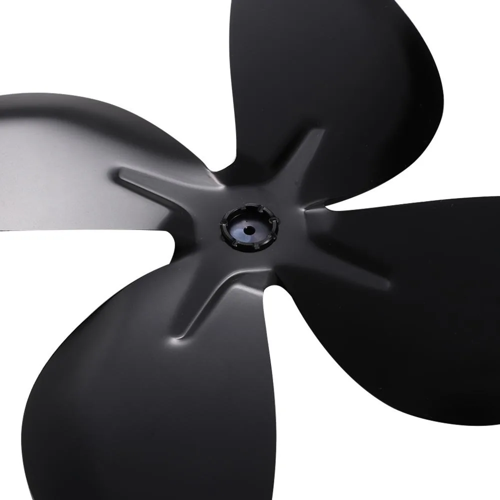New 4/5/6 Blades Wood Stove Fan Fire Heat Power Saving Eco Fireplace Fan Reinforced Black Log Burner Replacement
