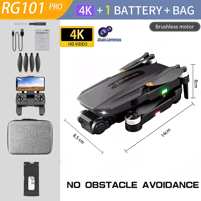 New RG101 MAX Mini Drone 4K Professional Dual HD Camera Infrared Obstacle Avoidance Altitude Hold Mode Foldable RC Plane Toys cute RC Helicopters RC Helicopters