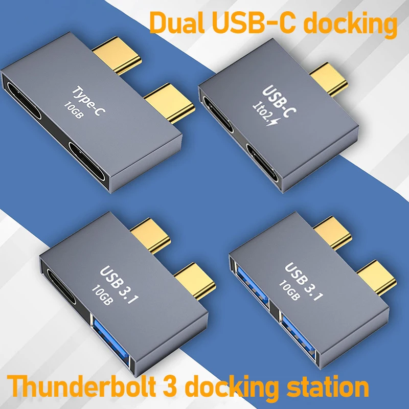 Doppia Docking Station Usb-C Hub Thunderbolt Per Laptop Apple Macbook Pro Air Mac Accessori Type-C 10Gbps Dati Pd Ricarica