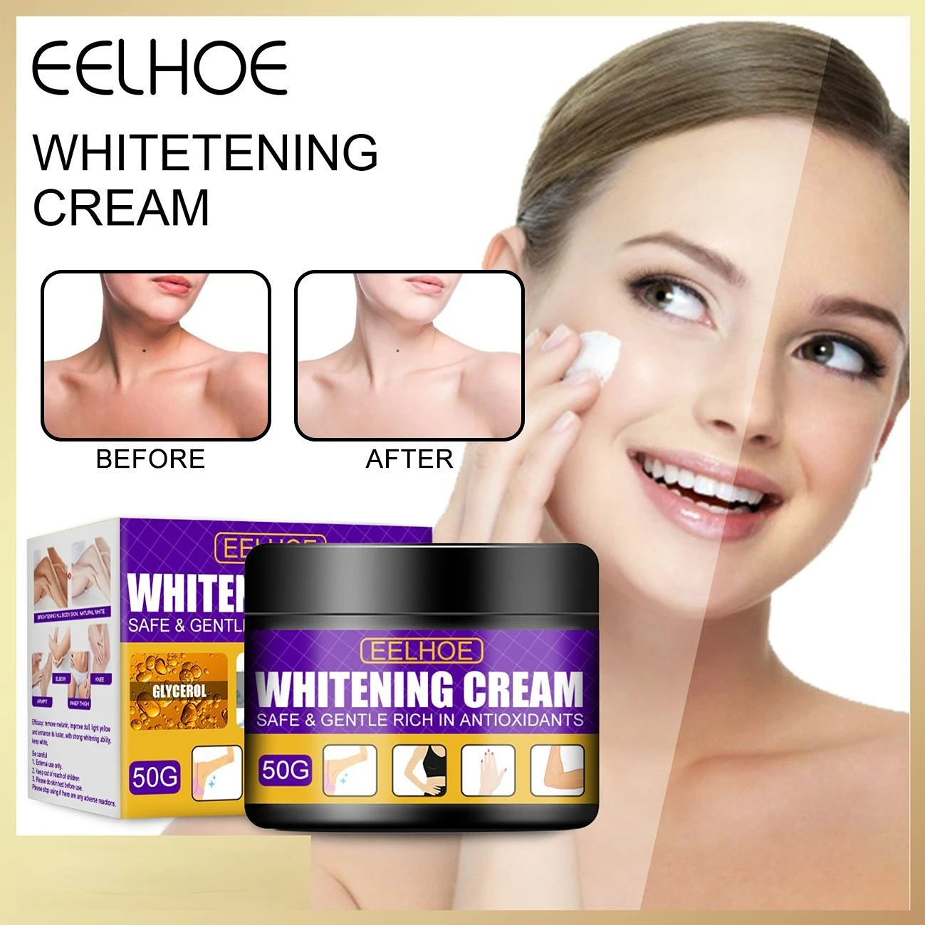 

Dark Skin Whitening Cream for Women Bleaching Cream Face Body Whiten Underarm Private Parts Armpit Arms Legs Neck Elbows Knees