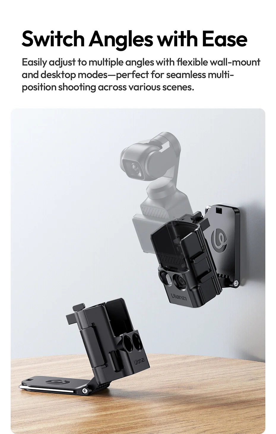 Ulanzi PK15 Pocket 3 Magnetic Mount Expansion Holder Mount for OSMO Pocket 3 Co