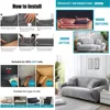 Velvet Sofa Cover Thick Elastic 1/2/3/4 Seater Sofa Cover for Living Room Velvet Plush L Shaped Corner Sofa Cover Couch Cover 4