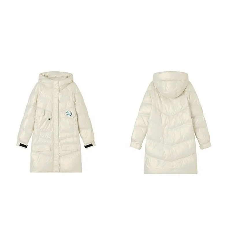 2023 New Women Down Jacket Winter Coat Female Mid Length Version Parkas Loose Thick Warm Outwear Hooded Fashion Overcoat