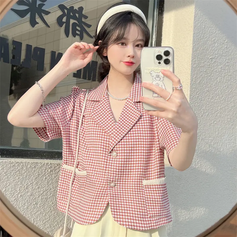 

Лето 2022 Модный Французский высококачественный модный короткий Блейзер Куртка тонкая и элегантная куртка с коротким рукавом женская шикарная одежда