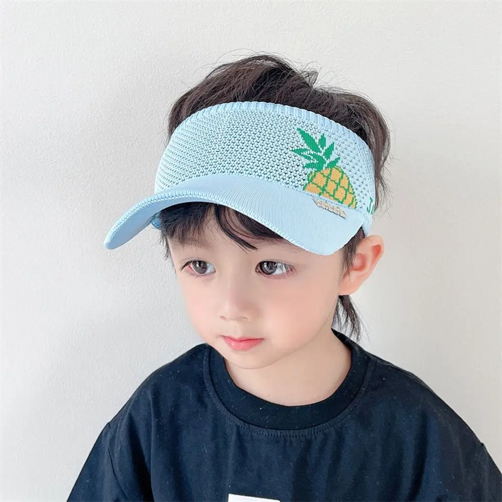 

Pineapple Wide Brim Dinosaur UV Protection Hat Empty Top Hat Kids Sun Hat Children Sun Visor Hat Korean Style Cap