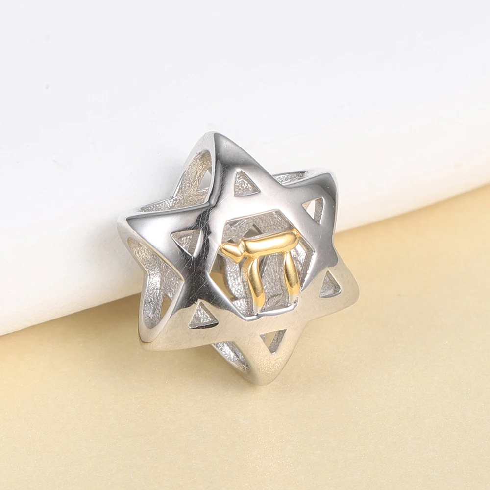 925 Sterling Silver Israel's Star Of David Beads Charms Fit Original European Bracelets Jewelry for Women Girls Christmas Gifts 3