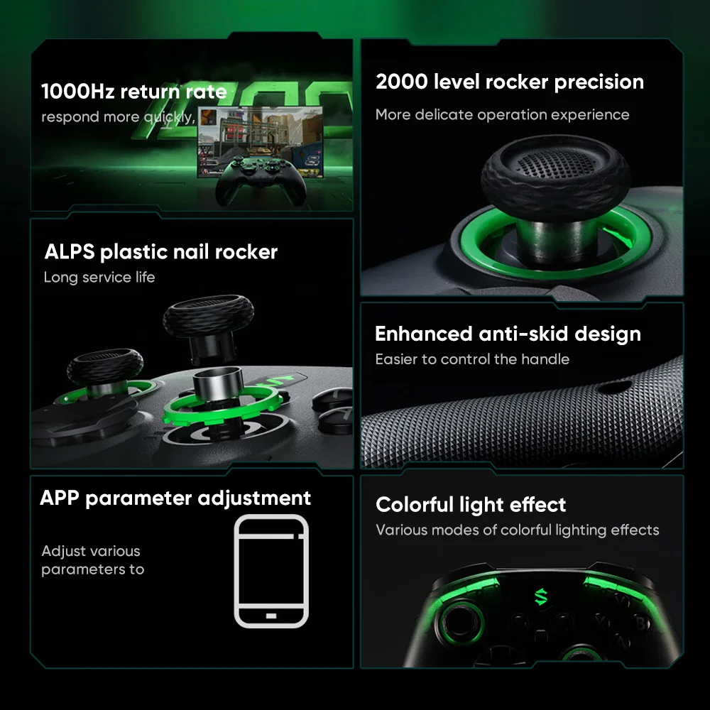 Black Shark GreenGhost Ʈѷ,  5.3, PC, ġ, IOS, ȵ̵ , 15 ð ̻ ͸ , 1000hz  ӵ