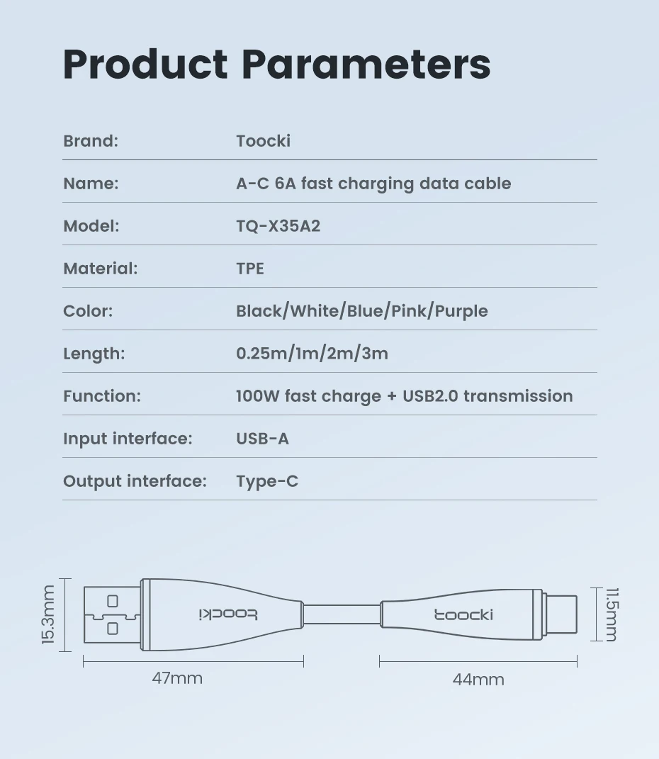 X35 Silicone USB Type C Cable 6A Fast Charging for Huawei Honor Xiaomi Smasung P