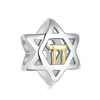 925 Sterling Silver Israel's Star Of David Beads Charms Fit Original European Bracelets Jewelry for Women Girls Christmas Gifts 1