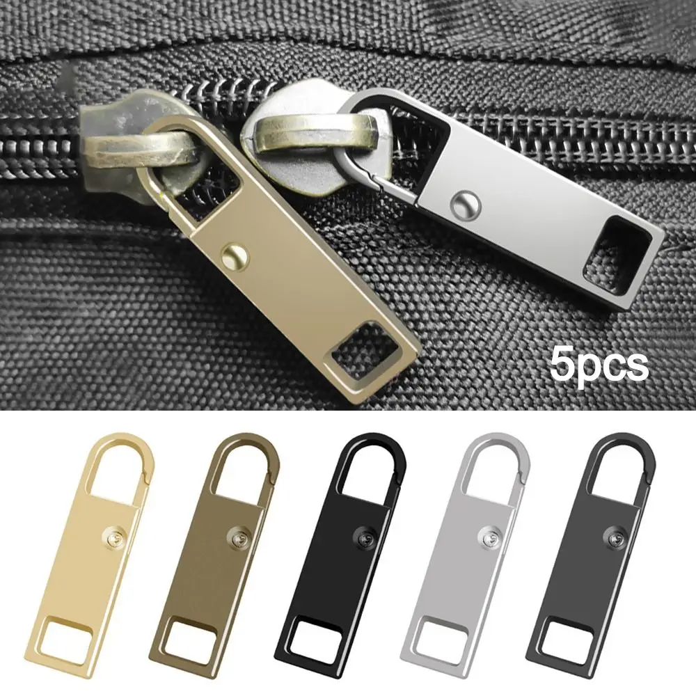 5Pcs 교체 금속 지퍼 분리형 지퍼 슬라이더 헤드 지퍼 헤드 배낭 지갑 수리 DIY 봉제 교체 탭 지퍼