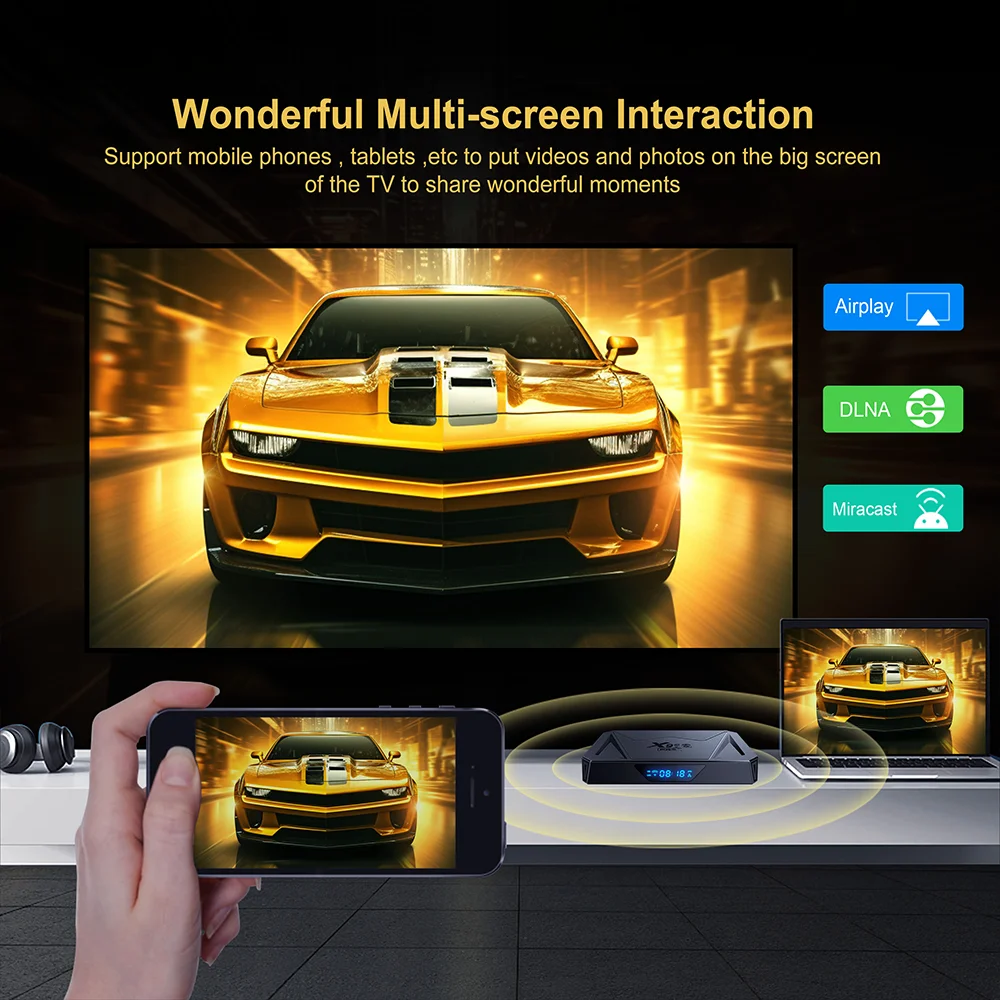 X96QPRO+Smart TV Box Android14 H728 Quad Core 2GB 16GB / 4GB 32GB BT5.X H.265 Wifi 6 Support 8K HD Media Player Set Top Box