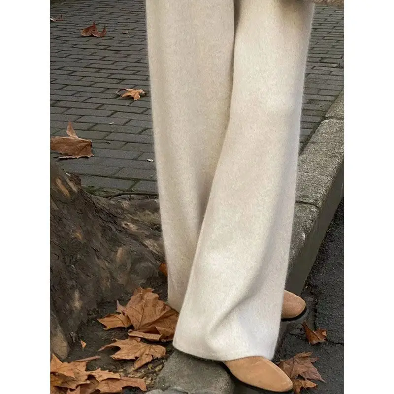 Wide Leg Pants for Women in Autumn and Winter Thickened Style Lazy Casual Straight Pants