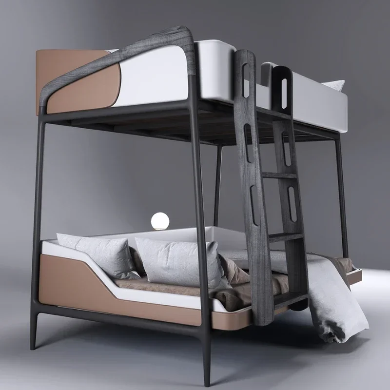 

Small Apartment Solid Wood Bunk Bed Double Layer Bunk Upper and Lower Bunk Two Layers Adult Height-Adjustable Bed