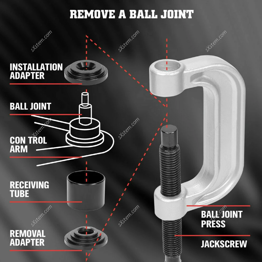 Extractor de cabeza de bola tipo C para coche, Kit de herramientas de extracción de juntas, adaptador de instalación, 21 unidades