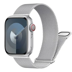 Magnetic Loop Strap for Smartwatch - Elegant and Adjustable Bracelet Band (Silver)