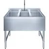 Stainless Steel Bar Sink (Sink Size: 38"x19" Three Bowl + Faucet) Kitchen Sinks Multifunction Fixture Home Improvement 4