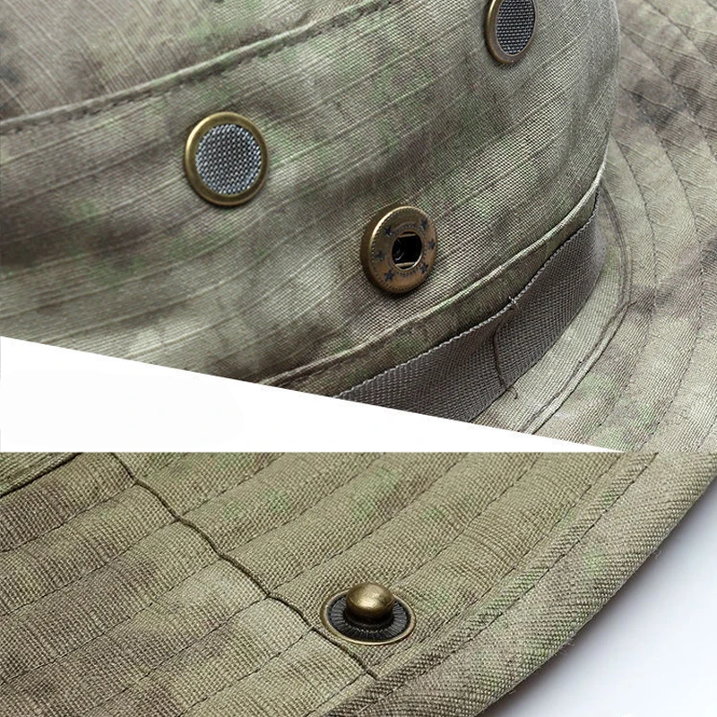 Tattiche Camouflage Boonie Cap passamontagna cappello tuta pieghevole cappello morbido caccia all'aperto pesca cappello a tesa larga cappellini per la protezione solare