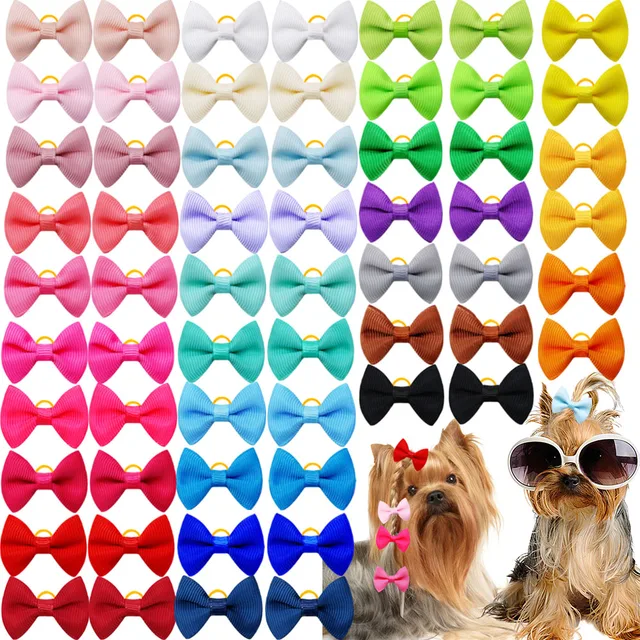 10/20/30pcs Cute Pet Dog Hair Bows Solid Grooming Bows with Rubber Band Gifts for Small Dogs Hand-made Headwear Dog Supplies 10/20/30pcs Cute Pet Dog Hair Bows Solid Grooming Bows with Rubber Band Gifts for Small Dogs Hand-made Headwear Dog Supplies