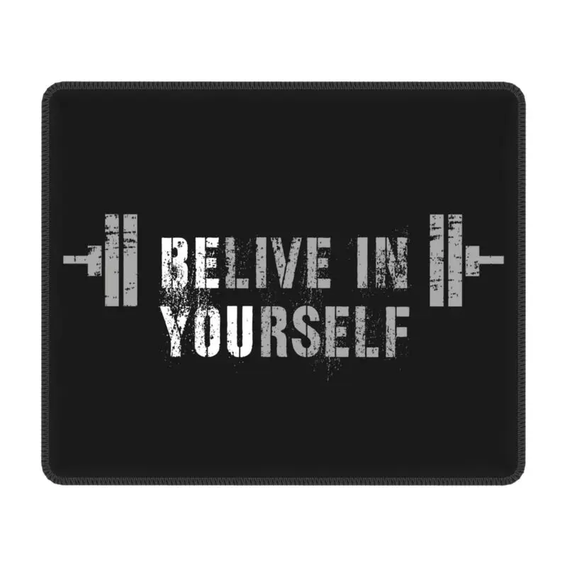 Belive In Yourself Gym Sport Gaming Mouse Pad Antiscivolo Base In Gomma Mousepad Bodybuilding Workout Quote Office Desk Computer Mat