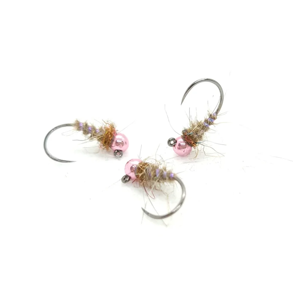 Elite TG Tungsten Bead,2.5~3.8mm Fly Fishing Jig Nymphs Flies,Metallic Light Pink Beads,Tying Material Trout Bass Crappie Lure