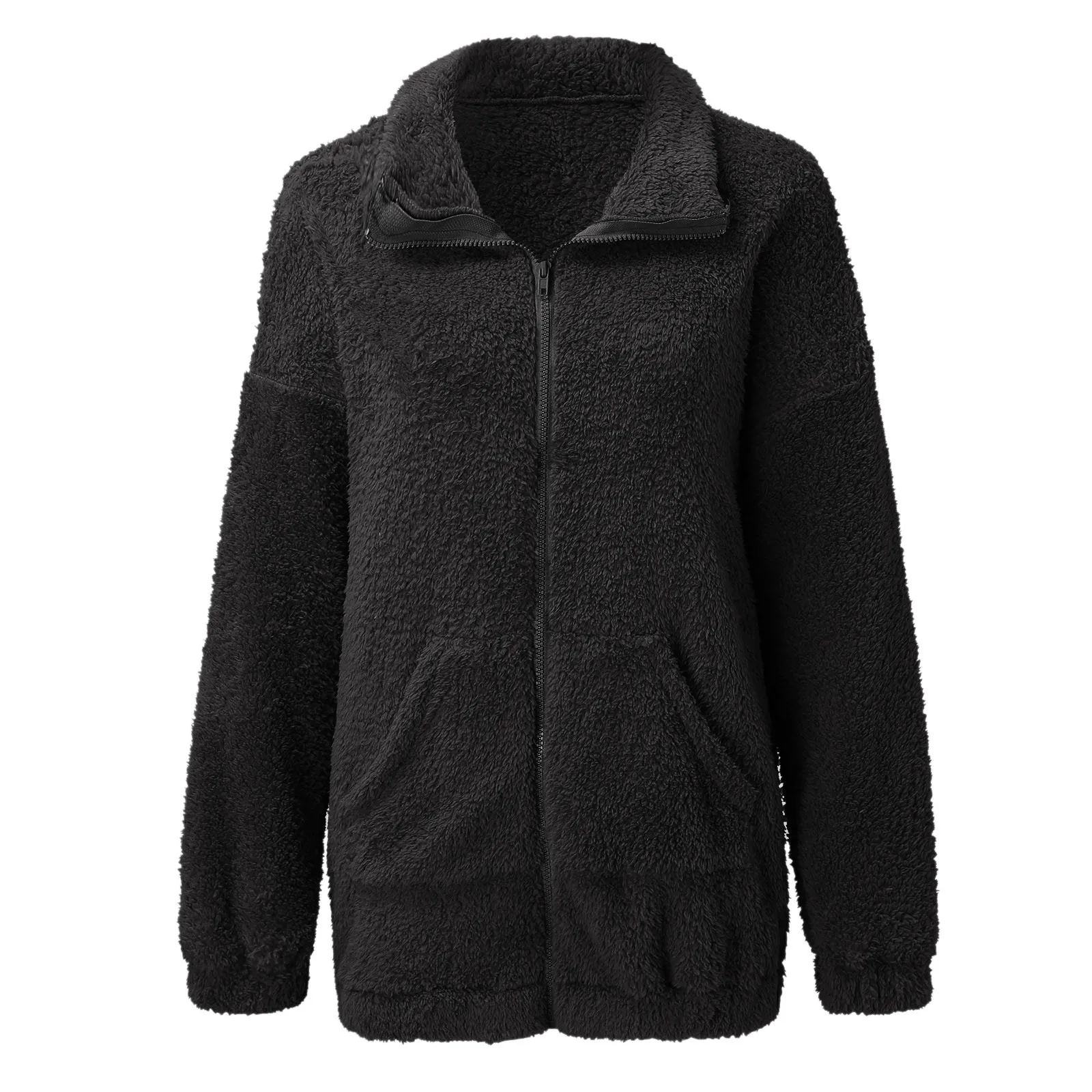 Women's Plus Size Warm Plush Long Sleeve Jacket