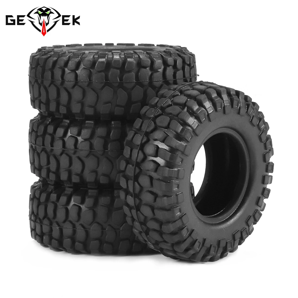 4Pcs 50*20mm Rubber Off-road Tires 1.0 Inch Beadlock Wheels with 7mm ...