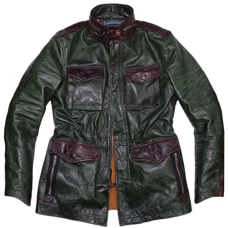 ジャケット・アウター Vtg TENDERROIN horse leather combi coat Saf95f11da24b43b8b3b7922cd7a3d