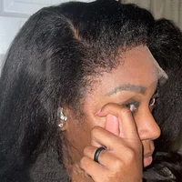 Perruques en cheveux humains Kinky Straight 13x4 Lace Front pour femmes, perruque brésilienne Yaki Straight HD transparente avec closure 4x4 pour femmes 2