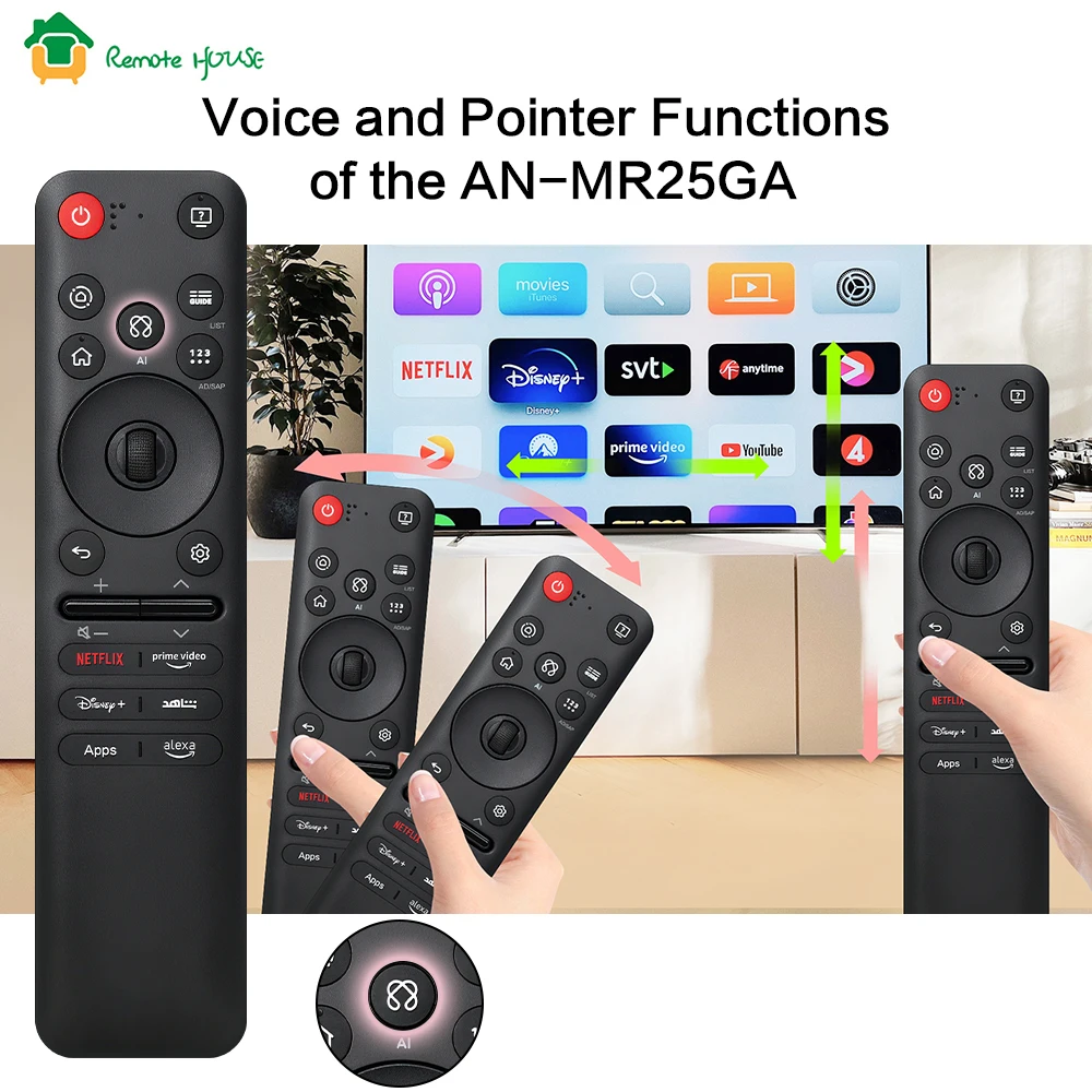 MR25GA AKB76046607 음성 및 포인터 기능이 있는 교체용 매직 리모컨 중동 지역 GA/GC 시리즈 컨트롤러용 교체품