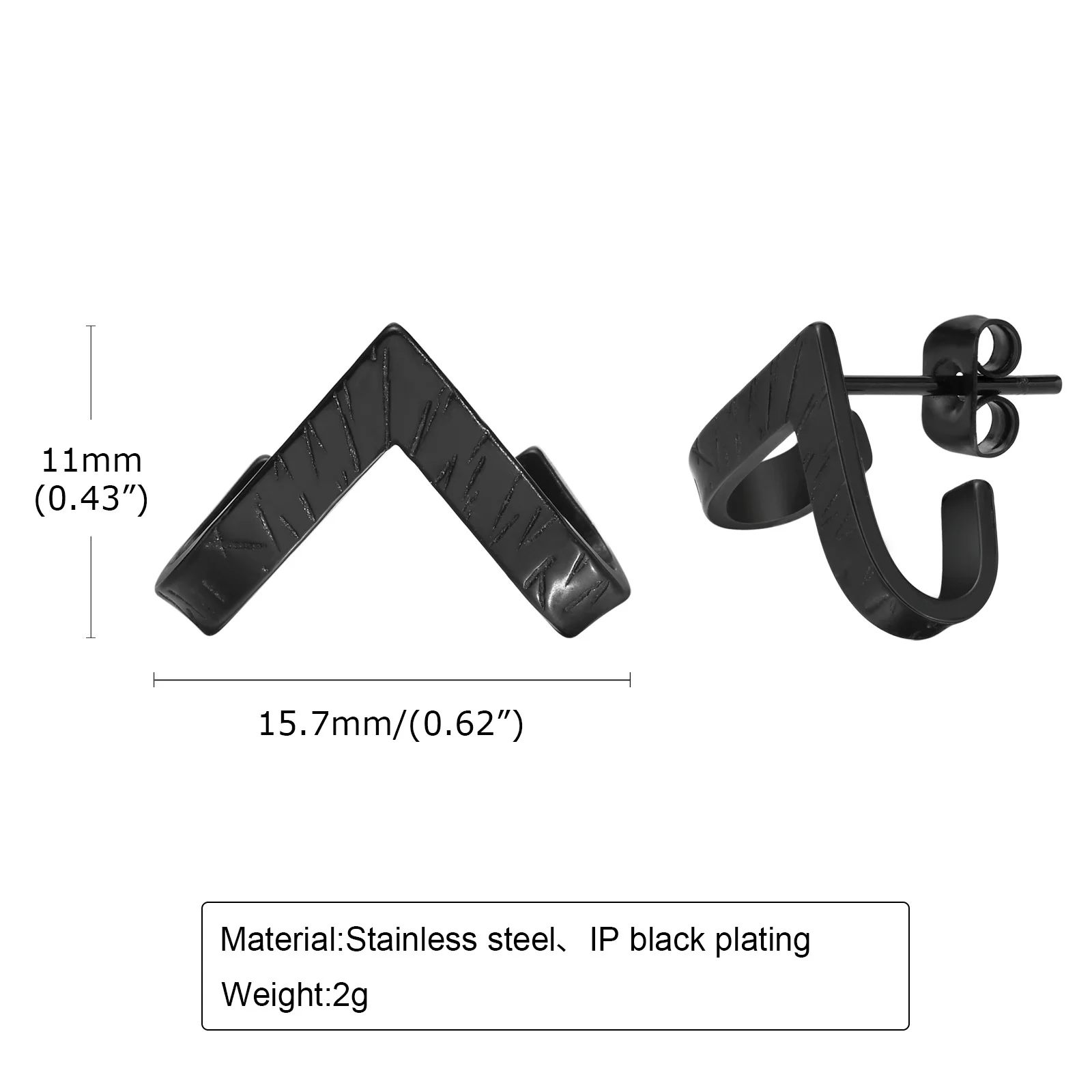 Geometric Stud Earring for Men Stainless Steel Triangle Wrap Earrings Punk Cool Boys Anti Allergy Jewelry Gift for Him Male