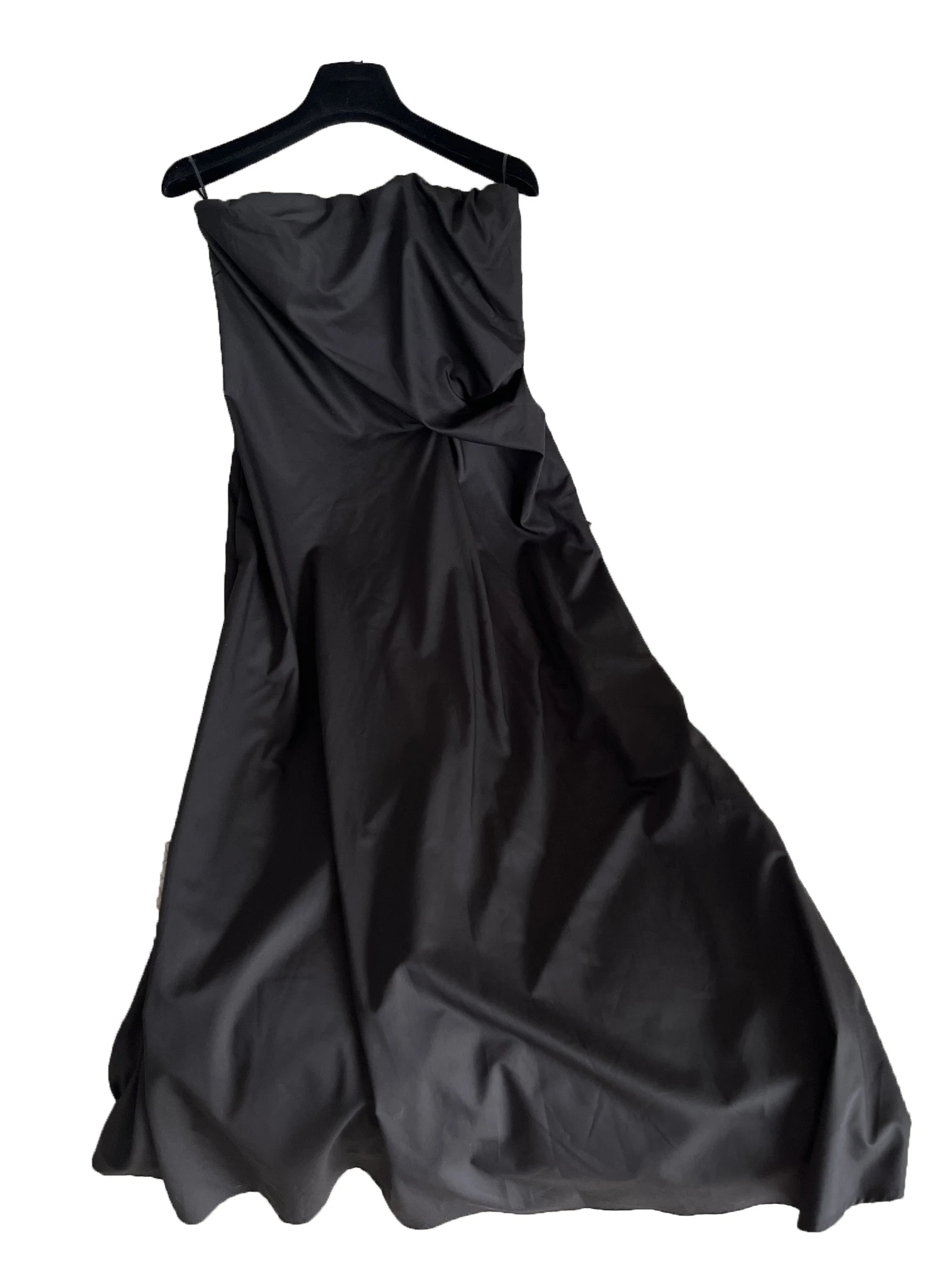 

Back Split Black Breasted Long Dress Fashion Simple Comfortable Hundred 2024 Autumn and Winter New 1025