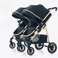 High-view twin baby stroller Can sit and lie Separable twin baby stroller Lightweight four-wheel baby stroller Foldable
