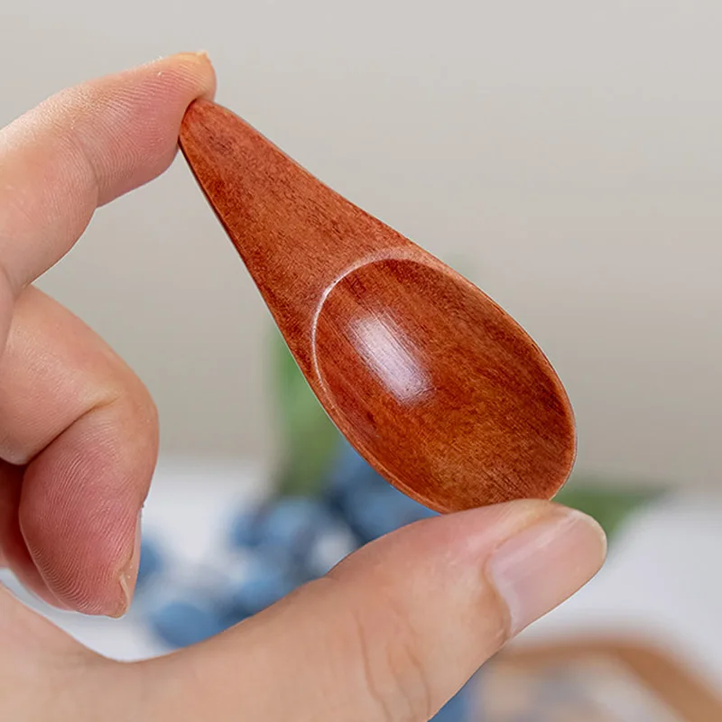 Wood Mini Creative Tea Spoon Short Handled Condiment Scoop Flatware Coffee Tea Small Sugar Spoon Coffee Kitchen Gadgets tea spoons