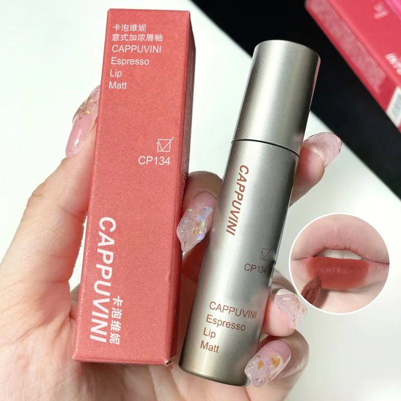 Single Velvet Matte Mist Lip Gloss,Waterproof Non-Stick Cup Lip