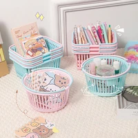 New Plastic Basket Organizer Portable Shopping Storage Box Desktop Sundries Toy Fruit Stationery Organizer Home Storage Baskets 4