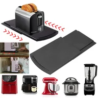 Sliding Coffee Maker Tray Mat Abs Base Sliding Shelf Countertop Storage Rolling Tray Kitchen Countertop Storage Mat with Wheels 1