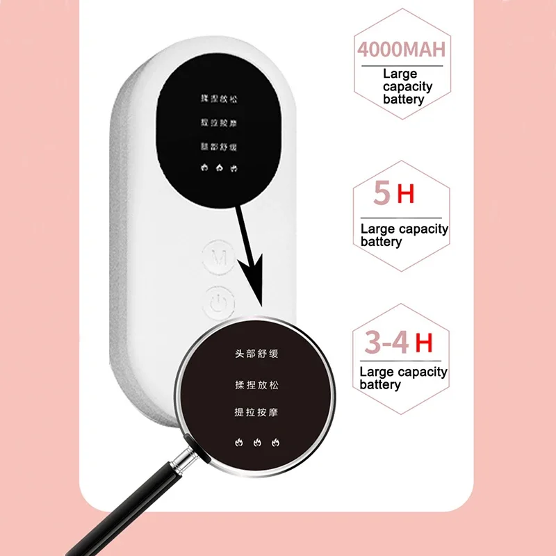 Electric Airbag Head Massage Migraine Relief Cap Heat Vibration Kneading Towel Headache Relaxation Treatment Anti Stress Machine