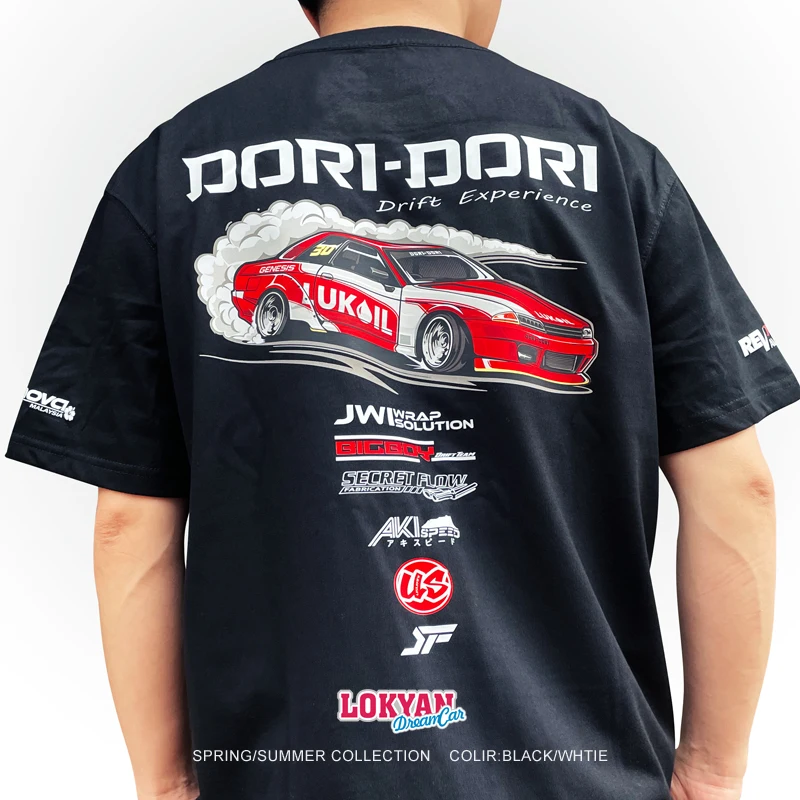 New GTR32 Malaysia Drift Team T Shirt Japan Ares R32 Cartoon Modified Car LUKOID Short Sleeve Streetwear Fashion Top