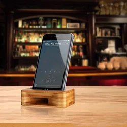 Wooden Bamboo Amplifier and Phone Holder Stand (A)
