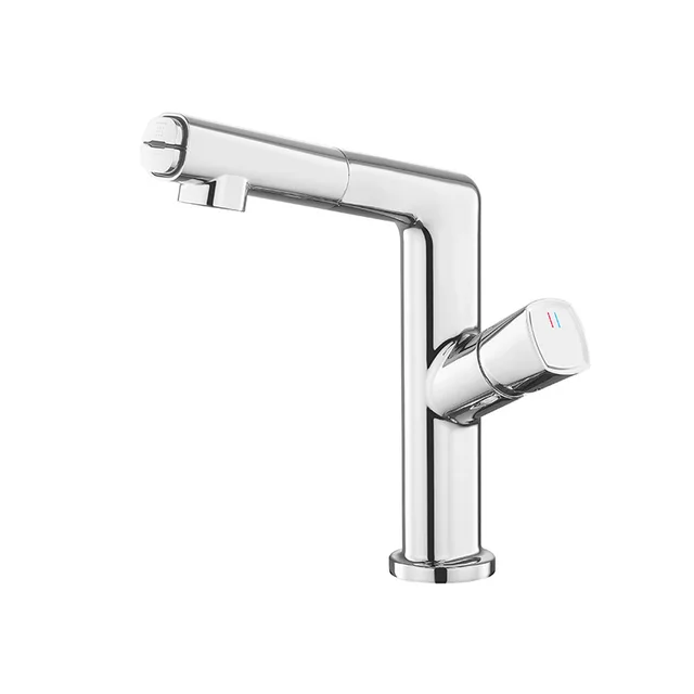 Bathroom Sink Faucet Lift Up Down Stream Sprayer Hot Cold Water Sink Mixer Wash Tap For Bathroom 360° Degree Rotation Tap 6