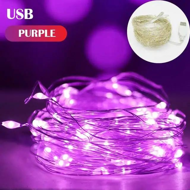LED Fairy Lights Christmas Decorations Lamp USB Copper Wire String Light for Wedding Garland Party Curtain Light 1M 3M 5M 20M