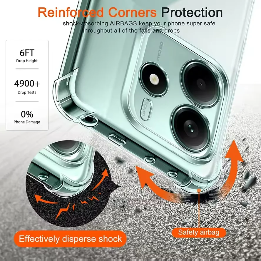 Luxury Shockproof Silicone Soft Clear Thin Phone Case Cover