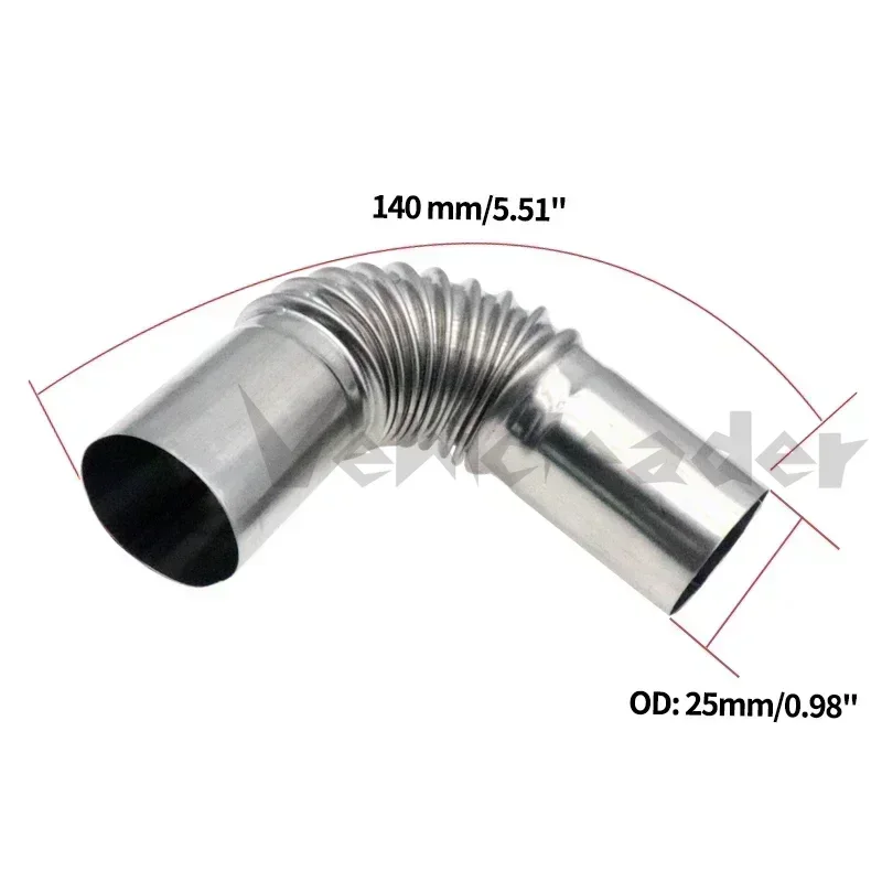 Diesel Heater Exhaust Pipe 15cm/20cm with 2 Clamps for Car Auto Air Parking Heater