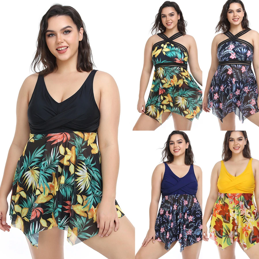 

2023 New Plus Size Sexy Swimwear Women Padded Swimsuit Bathing Suit Two Pieces Tankini Sets Beach Wear