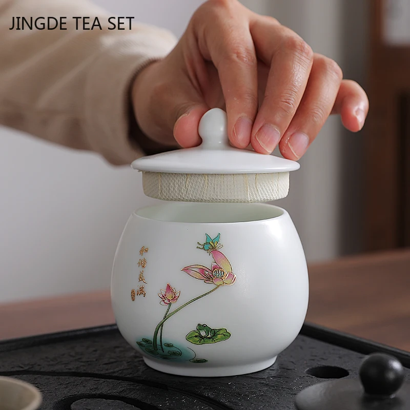 Travel Portable Coffee Airtight Jars Ceramic Tea Bag Storage Box Grain Container Tea Table Supplies Kitchen Storage Accessories