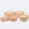 Multifunction Storage Basket Yellow Handmade Rattan Weaving Basket Round Home Decoration Flower Basket For Fruit Bread Sundries 4