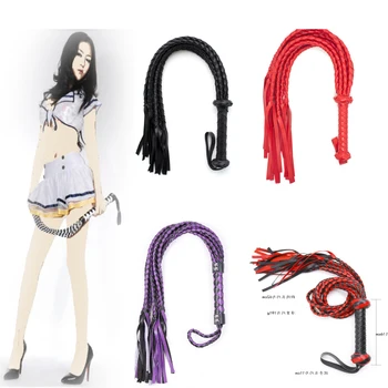 Manyjoy PU Leather High Quality Braid Whip Riding Crop Party Flogger Spanking Paddle Pony Cosplay Adult Game Sex Toys for Couple 1