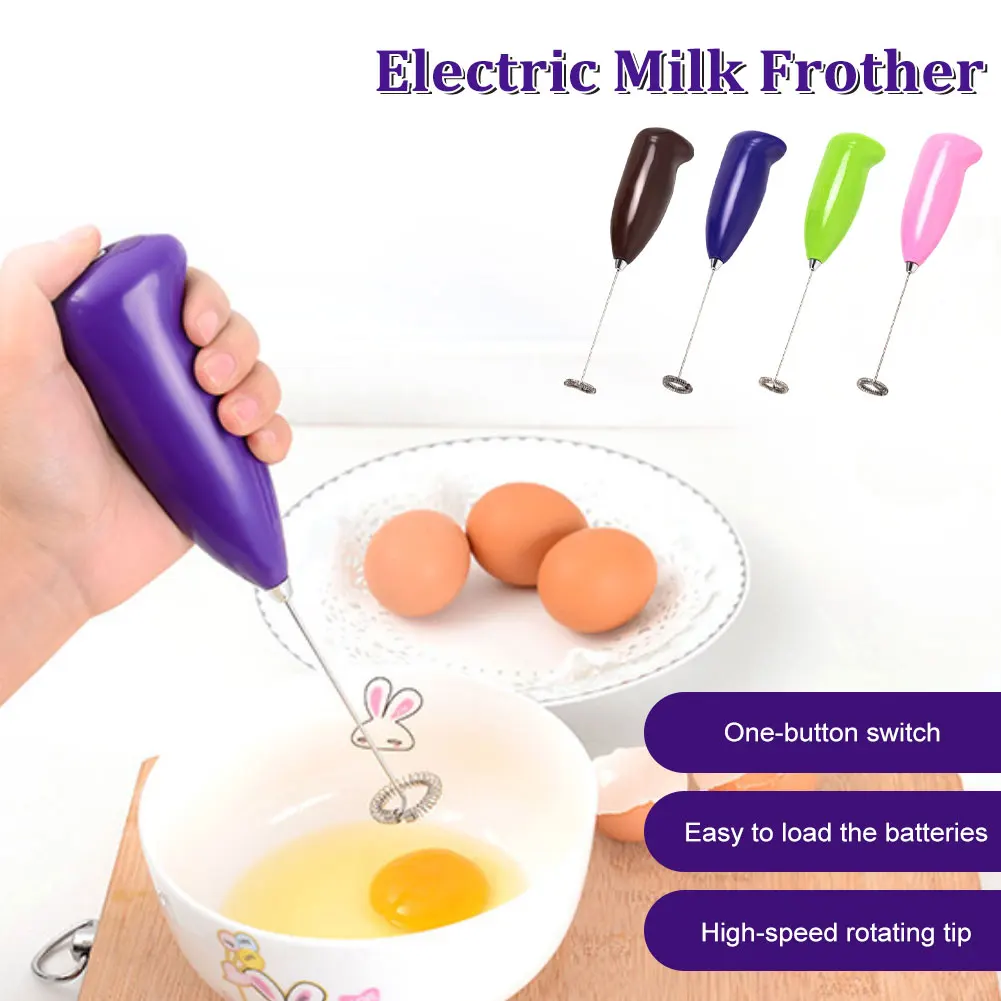 

New 1Pc Milk Drink Coffee Whisk Mixer Electric Egg Beater Frother Foamer Mini Handle Stirrer Practical Kitchen Cooking Tools