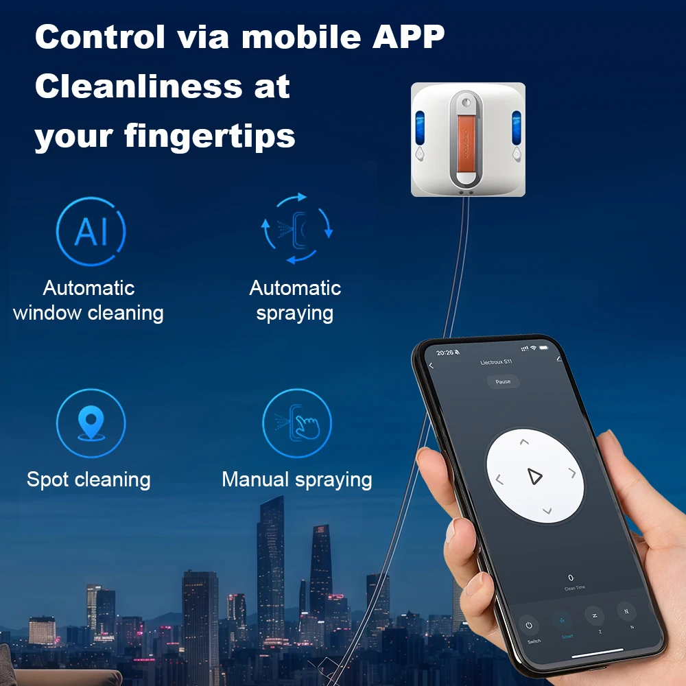 Liectroux S11، روبوت للنوافذ تحكم تطبيق وريموت عن...